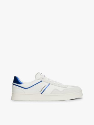 white the greenwich leather logo trainers for women tommy jeans