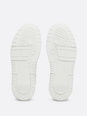 grey the brooklyn leather contrast panel trainers for women tommy jeans