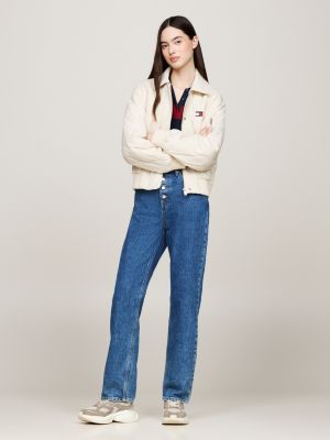 baskets en cuir multitextures semelle épaisse kaki pour femmes tommy jeans