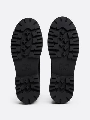 bottines chelsea en daim à semelle crantée noir pour femmes tommy jeans