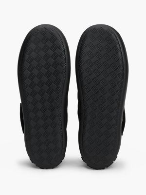 black warm lined quilted snow boots for women tommy jeans