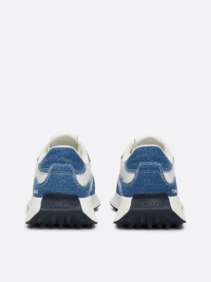 blue retro denim runner trainers for women tommy jeans