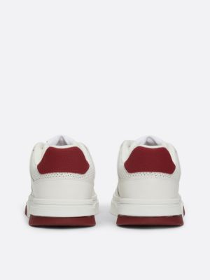 sneakers the brooklyn elevated in pelle rosso da donne tommy jeans