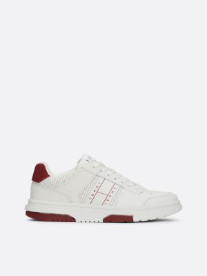 sneakers the brooklyn elevated in pelle red da donne tommy jeans