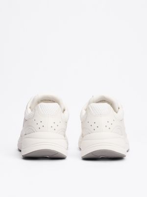 white mesh panel trainers for women tommy jeans