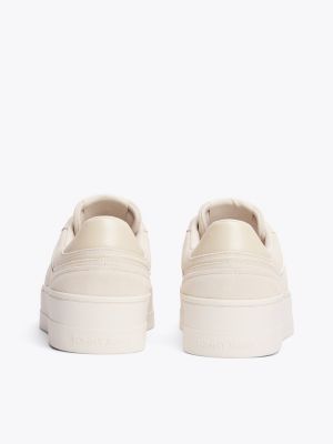 beige the greenwich suede platform trainers for women tommy jeans