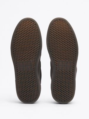 black the greenwich suede platform trainers for women tommy jeans