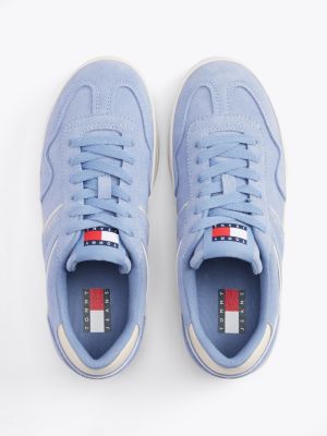 blau the greenwich plateau-sneaker aus wildleder für damen - tommy jeans