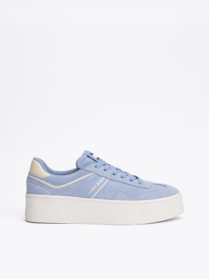 blue the greenwich suède sneaker met plateauzool voor dames - tommy jeans