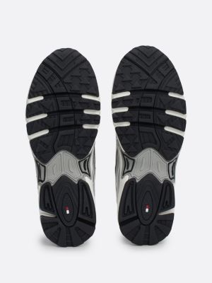 zapatillas de running metalizadas gris de mujeres tommy jeans