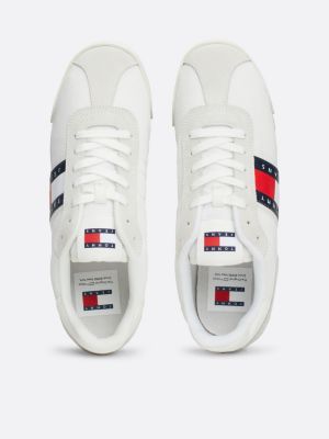 white mixed texture runner trainers for women tommy jeans