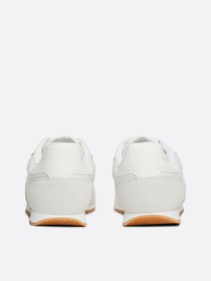 white mixed texture runner trainers for women tommy jeans