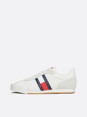 white mixed texture runner trainers for women tommy jeans