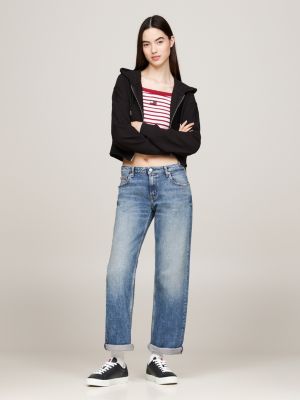 baskets en cuir à semelle cuvette noir pour femmes tommy jeans