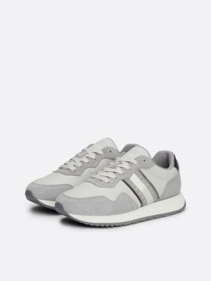 grau runner-sneaker aus wildleder für damen - tommy jeans