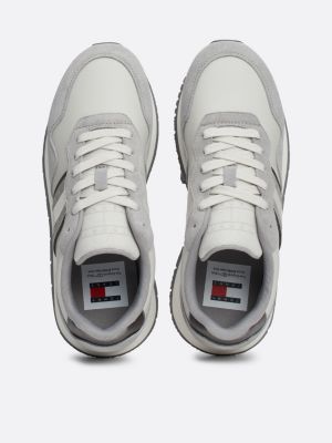 grau runner-sneaker aus wildleder für damen - tommy jeans