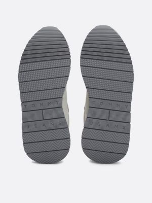 grijs ton-sur-ton suède hardloopsneaker voor dames - tommy jeans