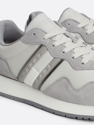 grau runner-sneaker aus wildleder für damen - tommy jeans