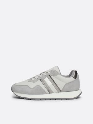 grijs ton-sur-ton suède hardloopsneaker voor dames - tommy jeans