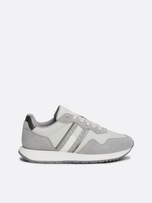 zapatillas de running tonales de ante white de mujeres tommy jeans