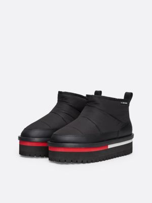 black padded cleat flatform ankle boots for women tommy jeans