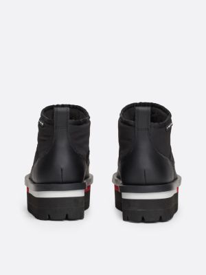 schwarz wattierte rutschhemmende flatform-stiefelette für damen - tommy jeans