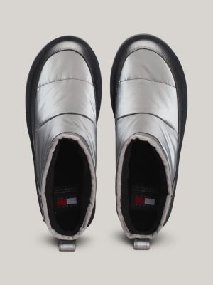 grey padded cleat flatform ankle boots for women tommy jeans