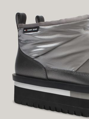 grey padded cleat flatform ankle boots for women tommy jeans