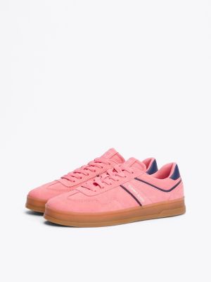 pink the greenwich suede trainers for women tommy jeans