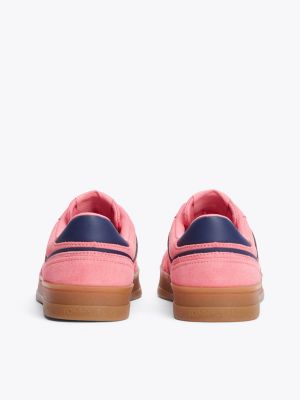 pink the greenwich suede trainers for women tommy jeans