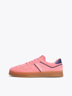 pink the greenwich suede trainers for women tommy jeans