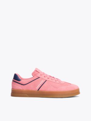 pink the greenwich suede trainers for women tommy jeans