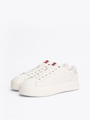 white flatform trainers for women tommy jeans