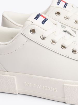 beige flatform-sneaker für damen - tommy jeans