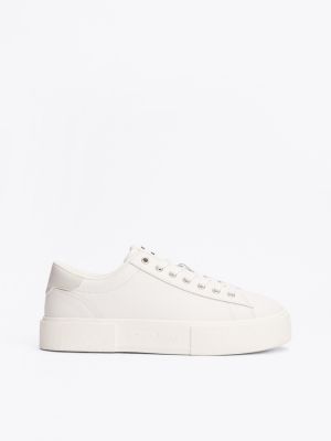 sneakers con suola alta white da donne tommy jeans