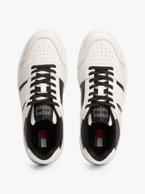 multi the brooklyn plateau-sneaker aus leder für damen - tommy jeans