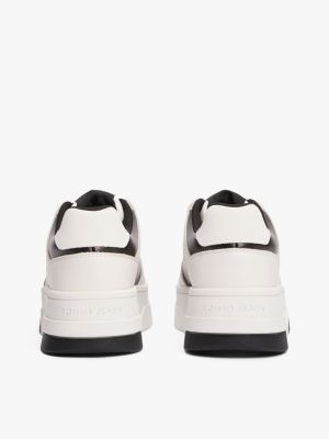 multi the brooklyn leather flatform trainers for women tommy jeans