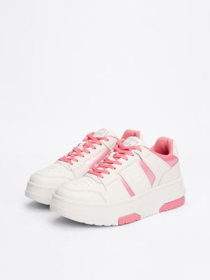 meerdere kleuren the brooklyn leren sneaker met plateauzool voor dames - tommy jeans