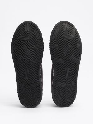 schwarz sneaker mit geprägtem logo und leder für damen - tommy jeans