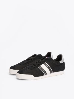 black contrast texture trainers for women tommy jeans