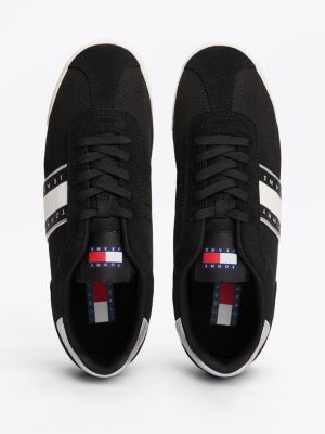 black contrast texture trainers for women tommy jeans