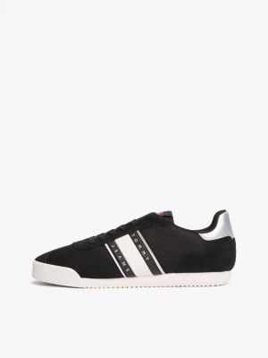 black contrast texture trainers for women tommy jeans