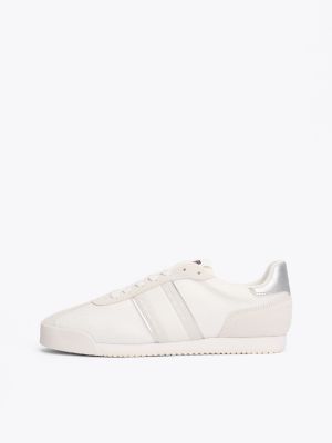 white contrast texture trainers for women tommy jeans