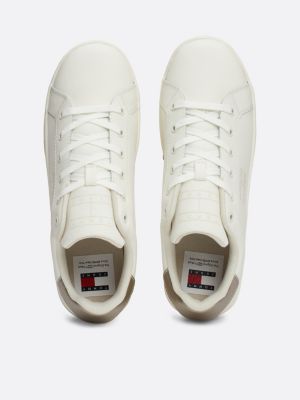 sneakers in pelle con suola alta bianco da donne tommy jeans