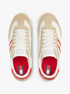 multi leather cleat classic runner trainers for women tommy jeans