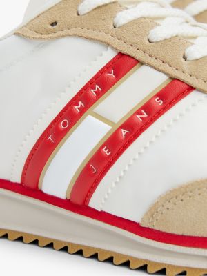 baskets de running en cuir crantées plusieurs couleurs pour femmes tommy jeans