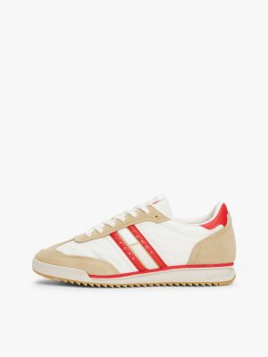 multi leather cleat classic runner trainers for women tommy jeans