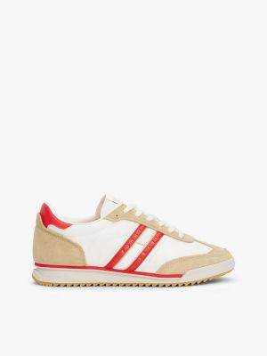 multi leather cleat classic runner trainers for women tommy jeans