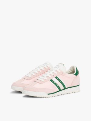 multi leather cleat classic runner trainers for women tommy jeans