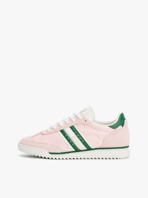 multi leather cleat classic runner trainers for women tommy jeans